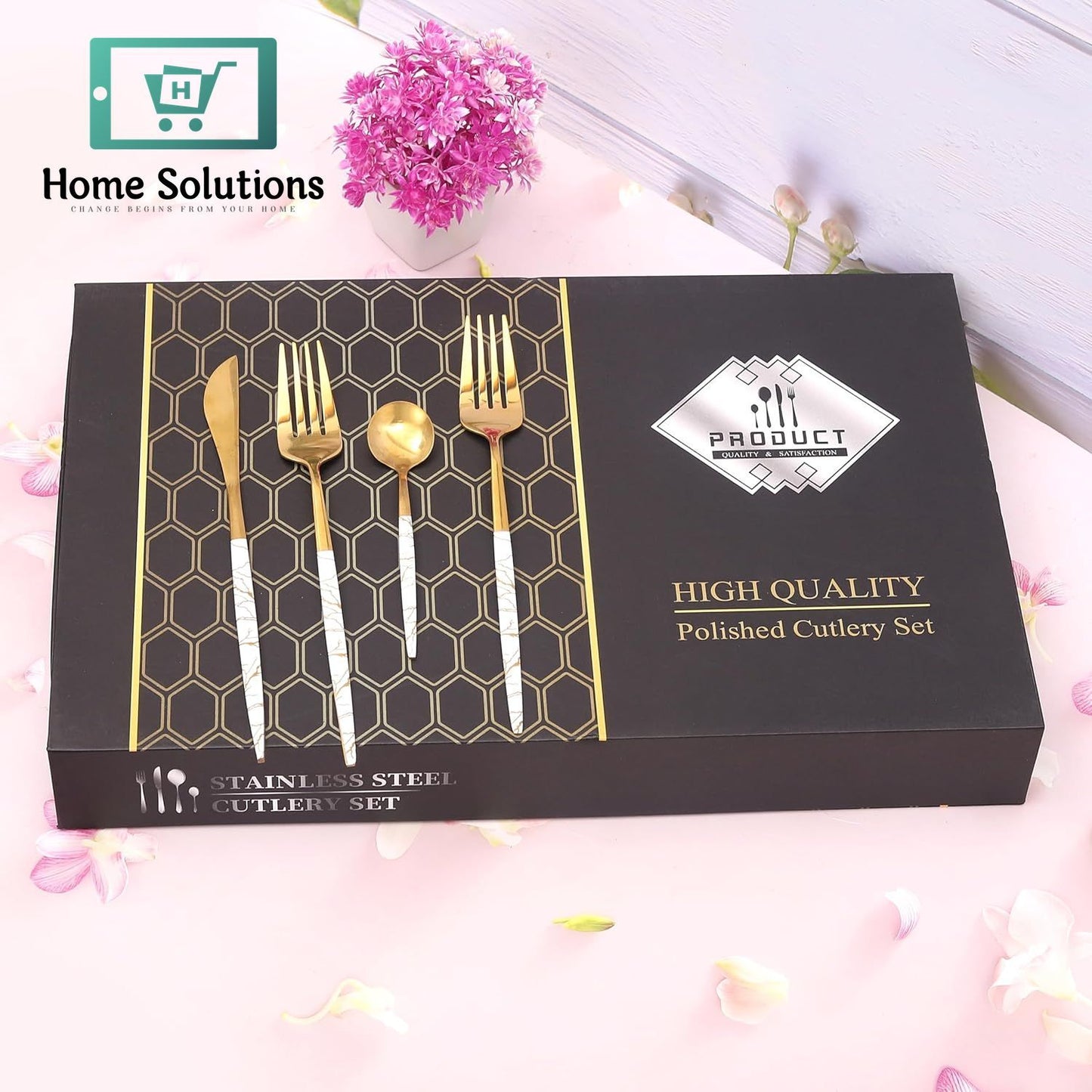 Luxury Stainless Steel Cutlery Set with Storage Box – 24 PCS