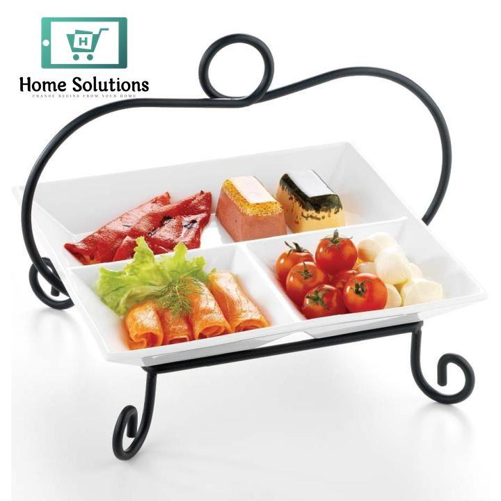 Symphony Square Divider Plate & Stand Set