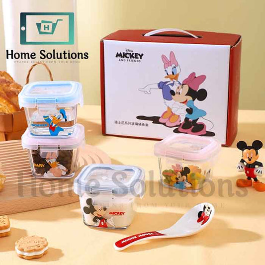 DISNEY Mickey & Friends Glass Airtight Box Set