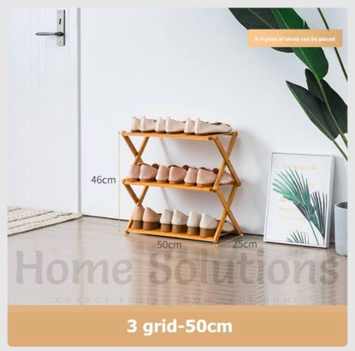 Wooden Foldable Shoe rack - 3 Layer