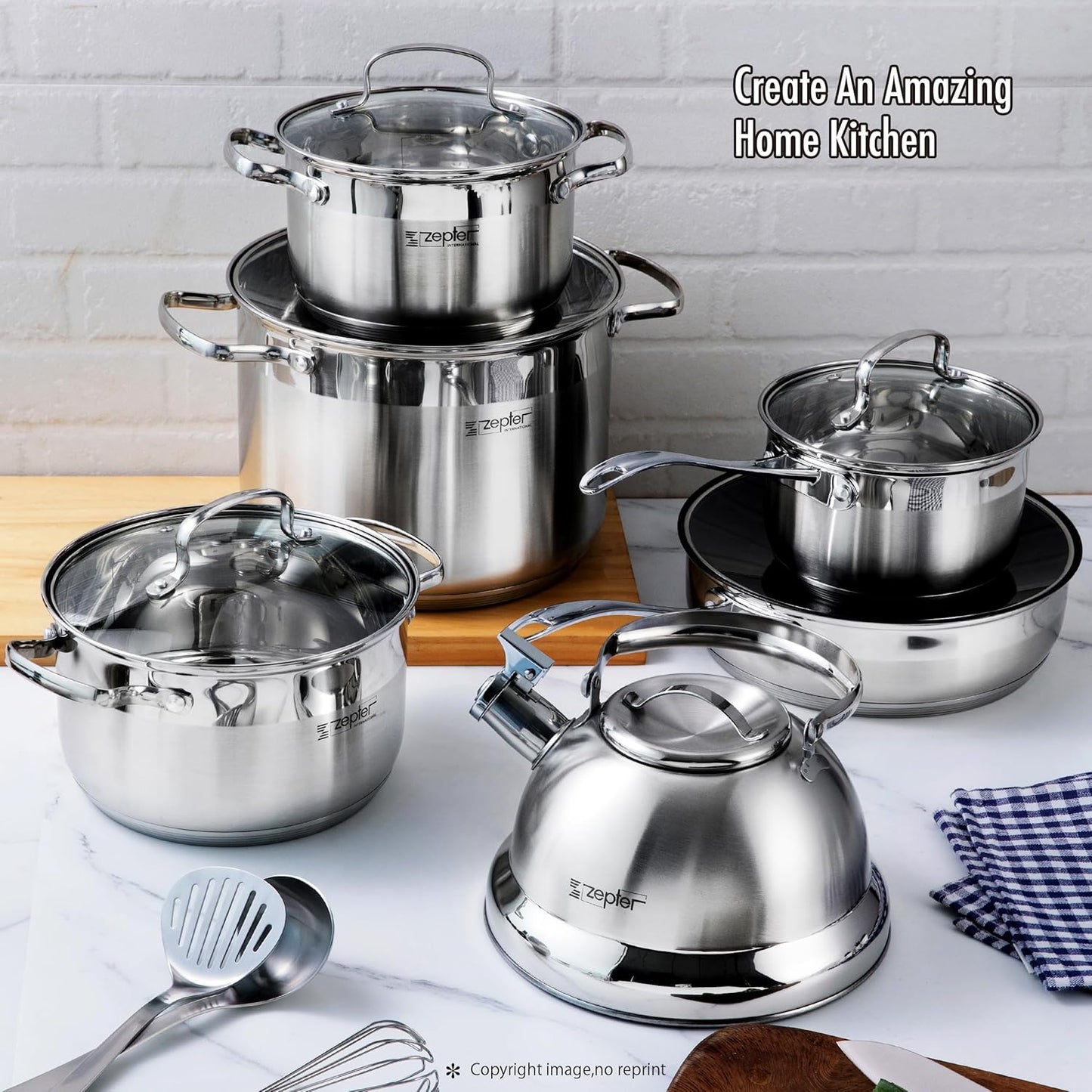 Korkmaz Tombik A1888 12 Pcs Stainless Steel Cookware Set