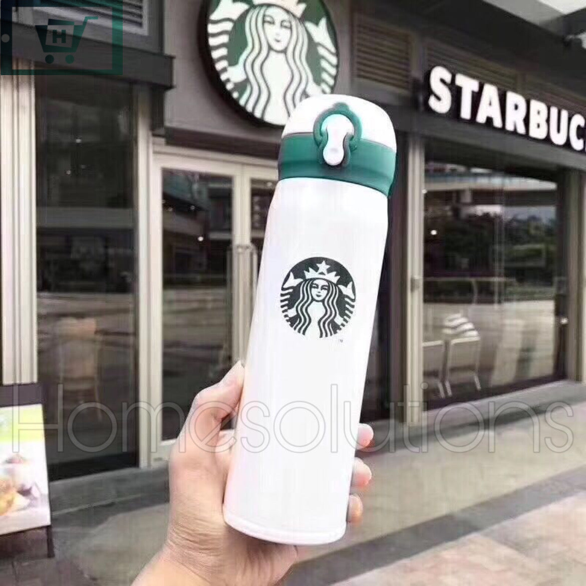 Starbucks Stainless Steel Insulated Tumbler - 420ml -White/Green