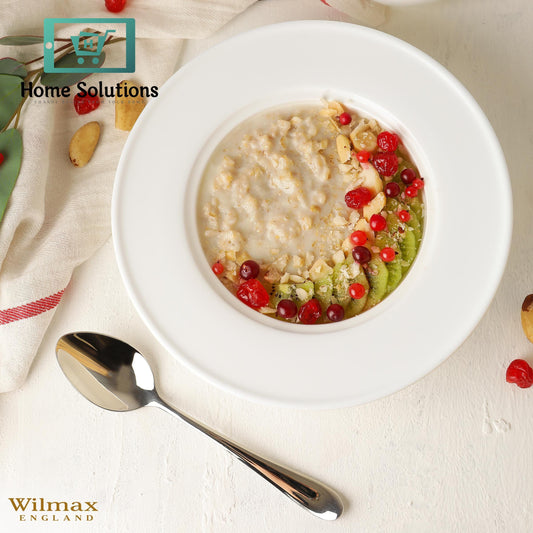 Wilmax England White Porcelain Deep Plate – 23 cm, 395 ml Capacity