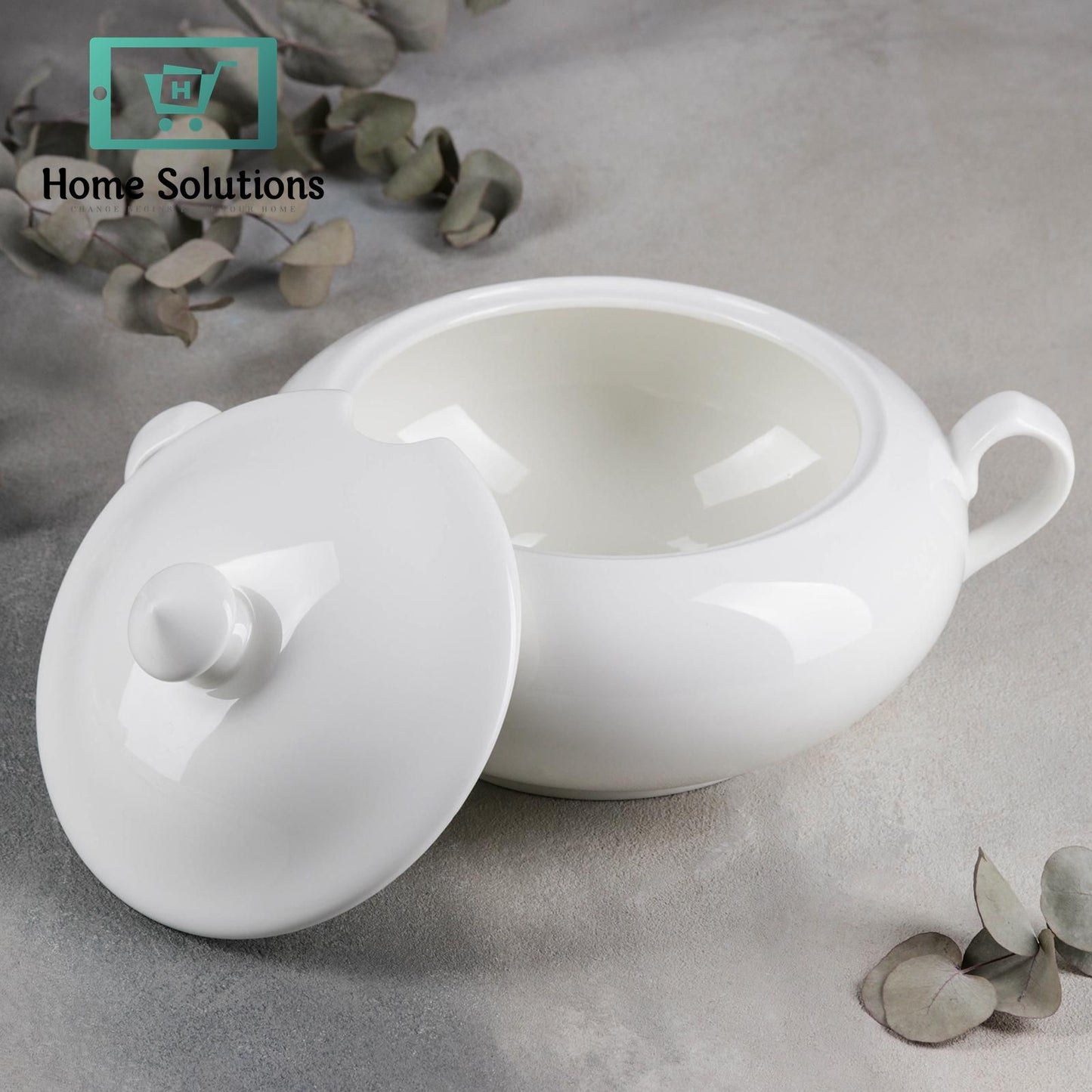 Wilmax England Fine Porcelain Tureen with Lid | 2800 ml White
