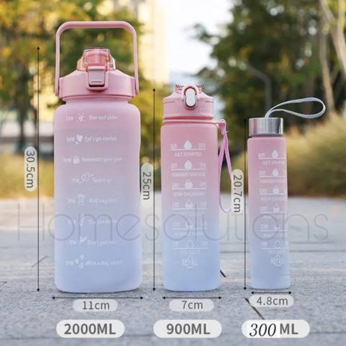 Neon Color Acrylic Water Bottle Set of 3