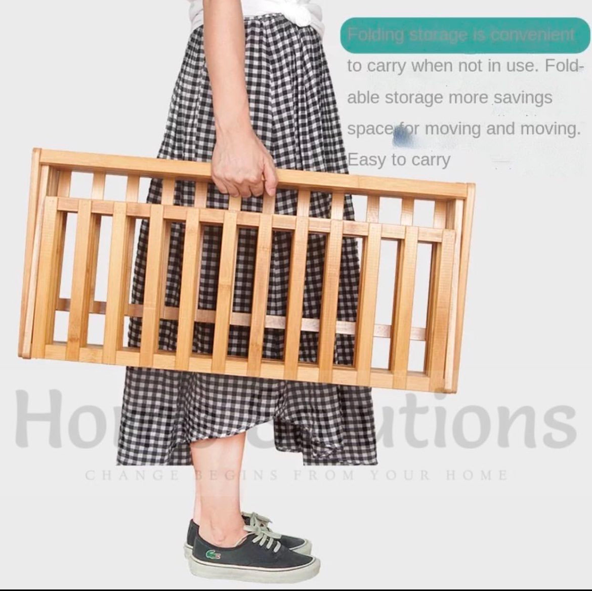 Wooden Foldable Shoe rack - 3 Layer