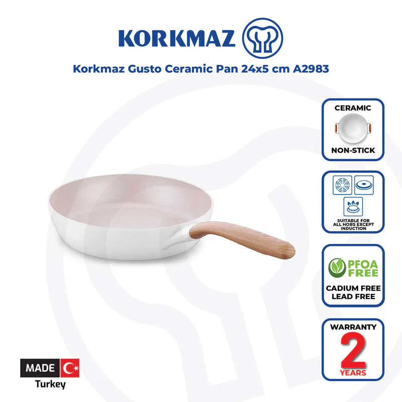 Korkmaz Gusto Non Stick Ceramic Frying Pan - 24x5cm