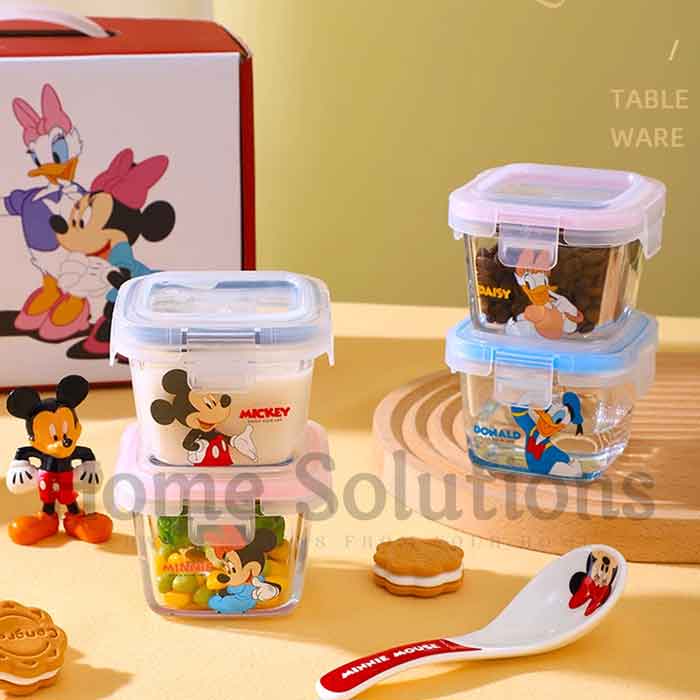 DISNEY Mickey & Friends Glass Airtight Box Set