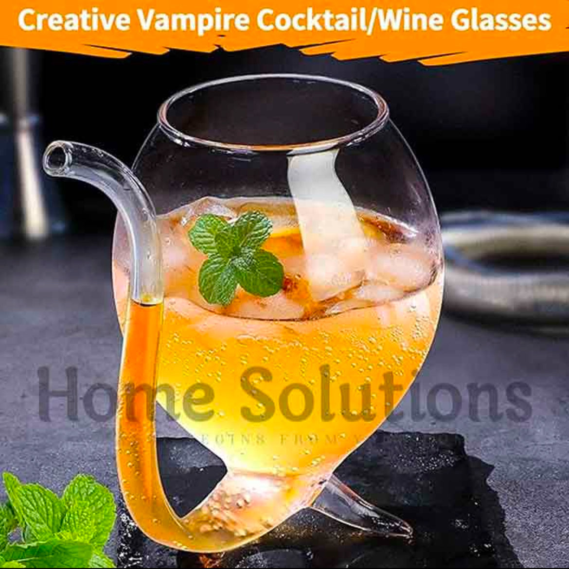 Vampire Sipper Glass with Built-in Straw - 350ml