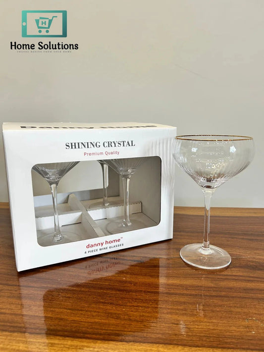 Danny Home Premium Crystal Wine Glass Set – 4 Piece Elegant Drinkware