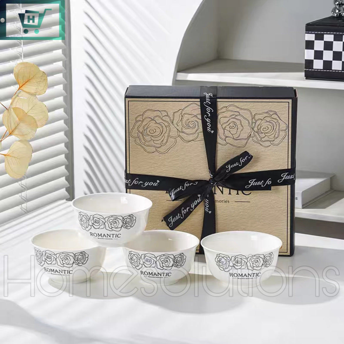 Romantic Porcelain Sweet Bowls with Gift Box Packing Set of 6