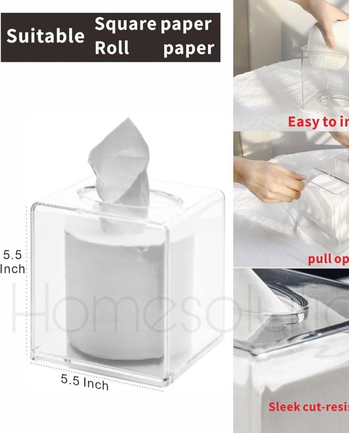 Premium Quality Acrylic Tissue Roll Organiser