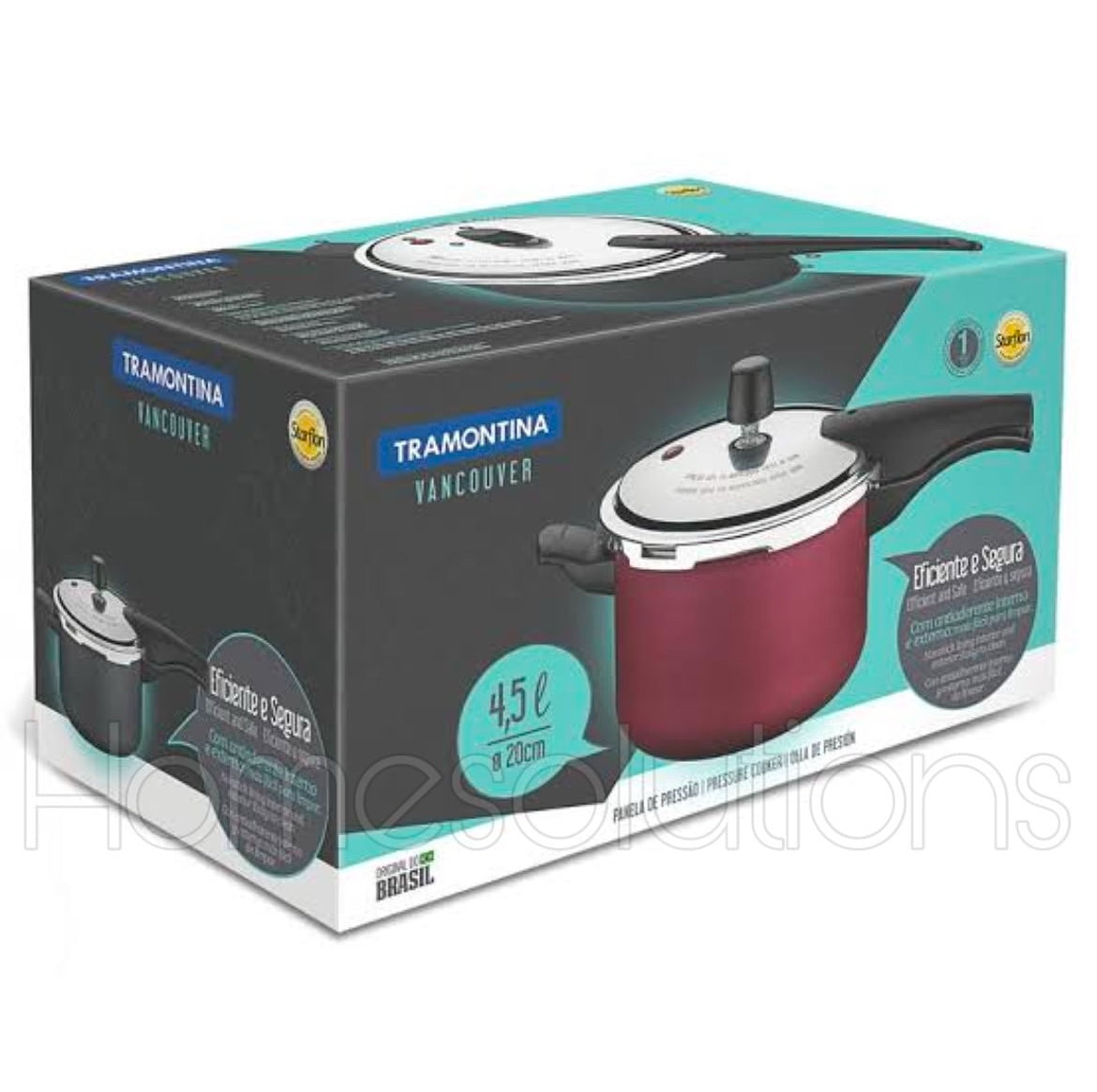 TRAMONTINA VANCOUVER Non Stick Pressure Cooker - 4.5 Liters - Brazil Made