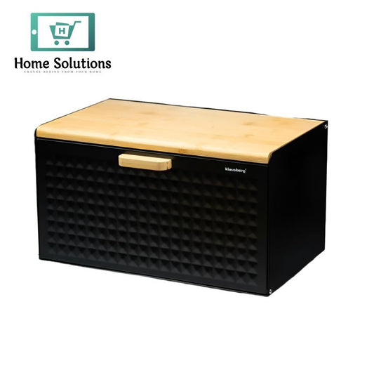 Hausroland Stainless Steel & Wooden Bread Box