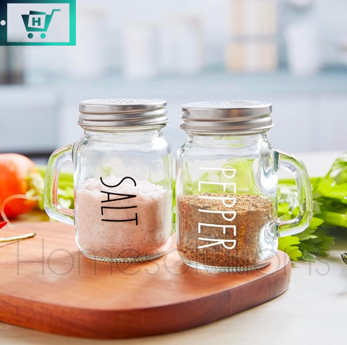 Mason Jar Style Salt & Pepper Shaker Set