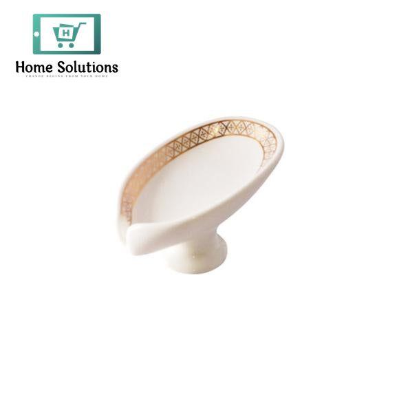 Ceramic Leaf Soap Dish – Self Draining Bathroom Accessory