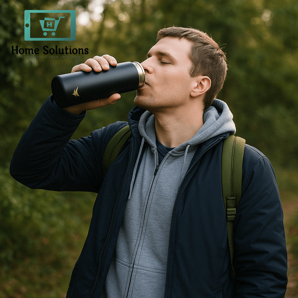 Stainless Steel Insulated Water Bottle with Screw-On Cap - 27 oz (800ml), Black