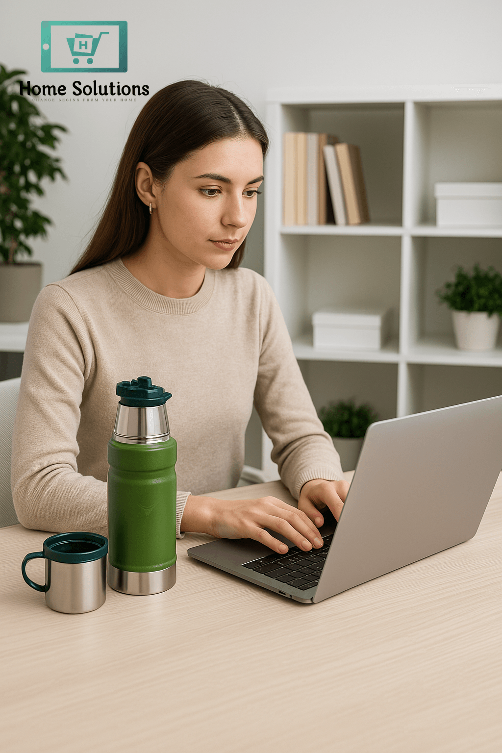 Stainless Steel Insulated Water Bottle with Screw-On Cap - 20 oz (590ml), Military Green