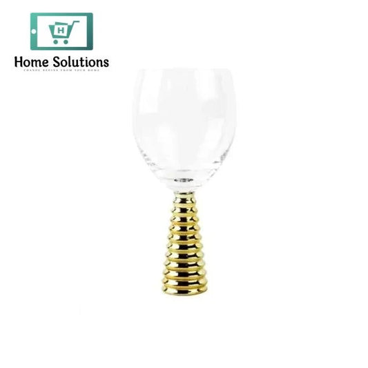 6-Piece Elegant Spiral Red Wine Goblet Set – Gold Base - 350ml