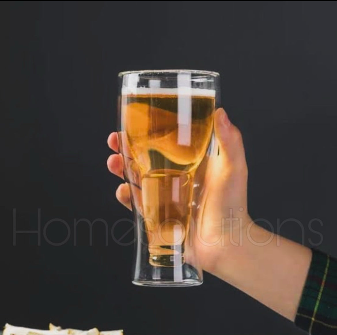 Bottoms Up Double Wall Glass Beer Glass