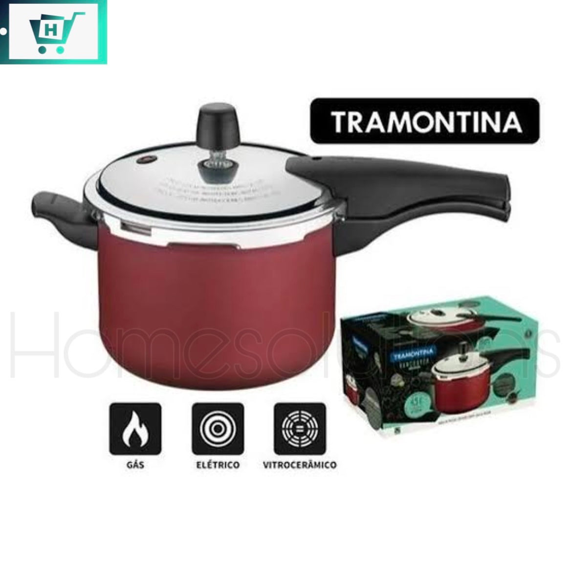 TRAMONTINA VANCOUVER Non Stick Pressure Cooker - 4.5 Liters - Brazil Made