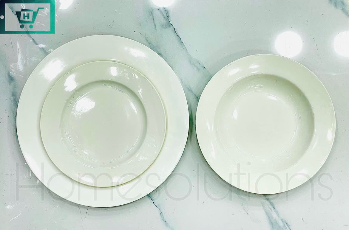 Ceramic Basic White Plate set of 18 Plates