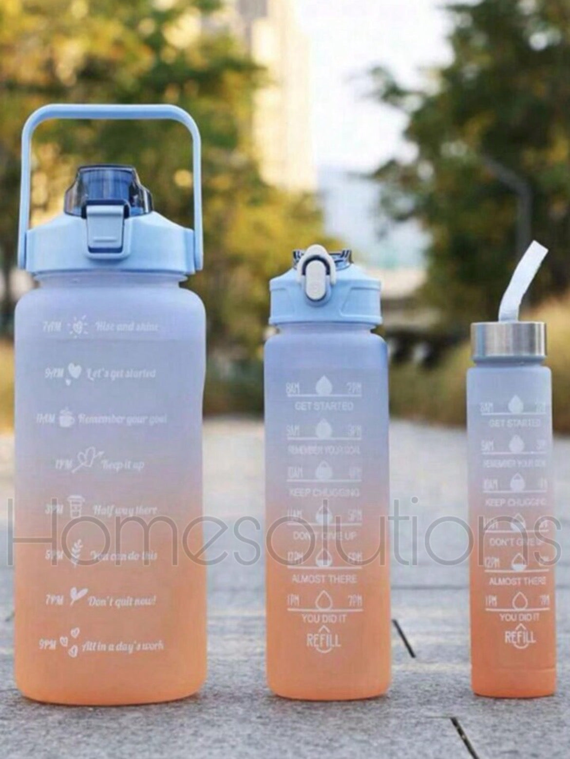 Neon Color Acrylic Water Bottle Set of 3