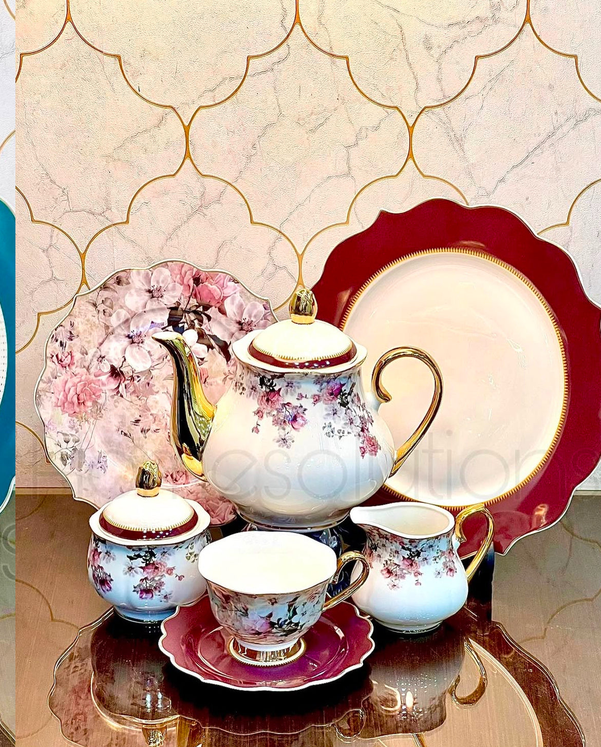 Fine Bonechina Elegant Tea Set - 24 Pieces - 6 Person Serving