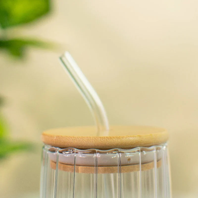 Straw Glass With Lid