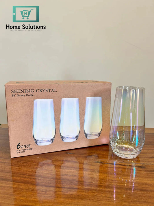 Danny Home Vibrant Rainbow Glass Set 6Pcs (550ml)