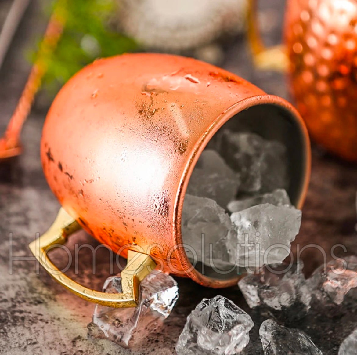 Copper Mug with Stainless Steel Inner & Golden Handle