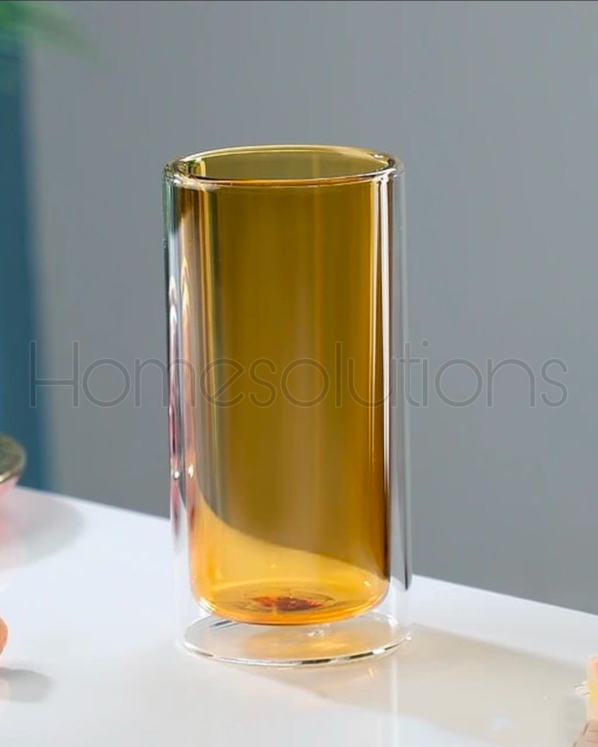 Colorful Double Wall Cylindrical Glass - 400ml