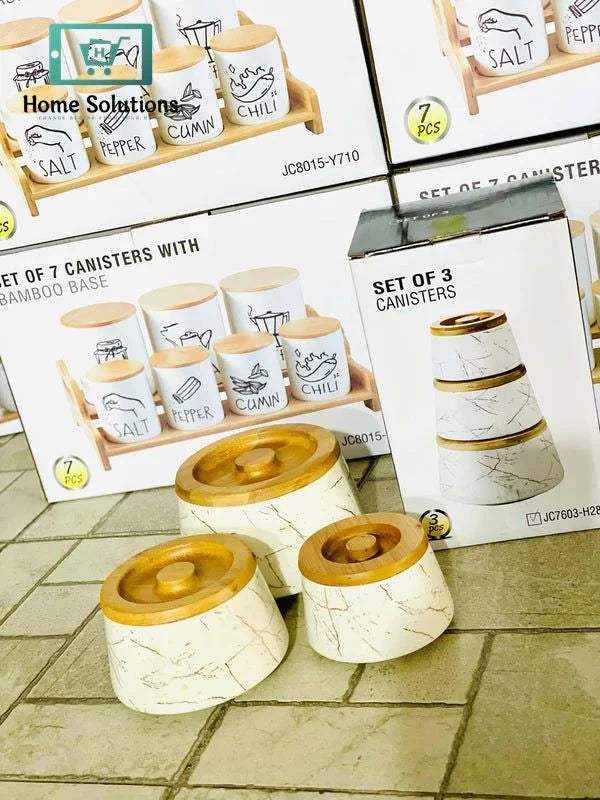 3 pcs Elegant Ceramic Canisters