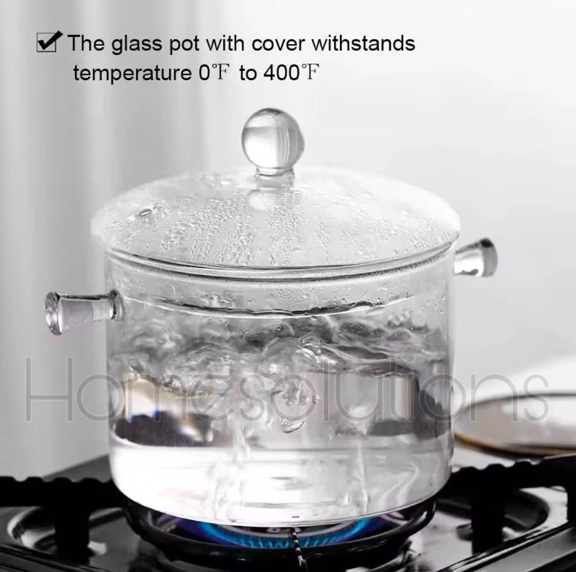 Borosilicate Heat Proof Glass Pot - 2000ml