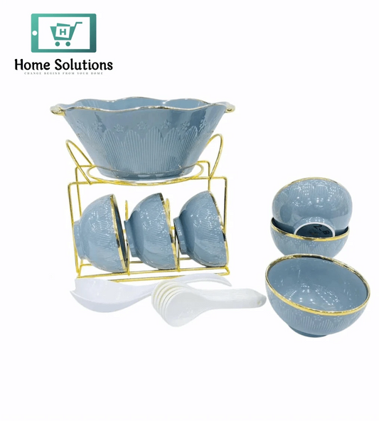 Soup Set 15-Piece – Elegant Tableware for Serving Soups & Starters  (Light-Blue)