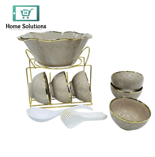 Soup Set 15-Piece – Elegant Tableware for Serving Soups & Starters (Beige)