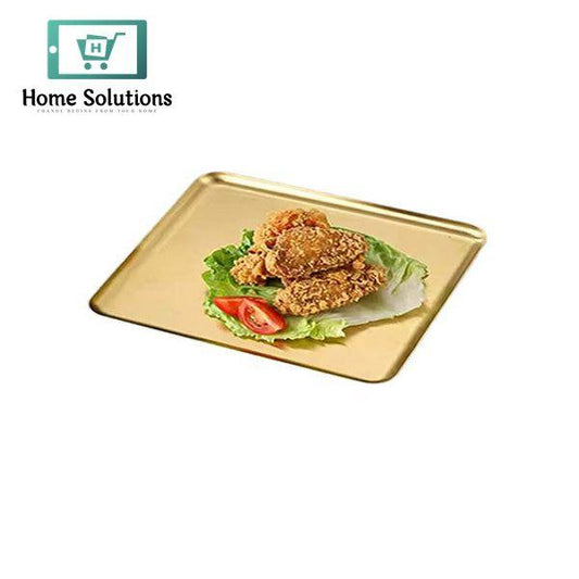 Rectangular Flat Platter – Elegant Gold Finish Serveware