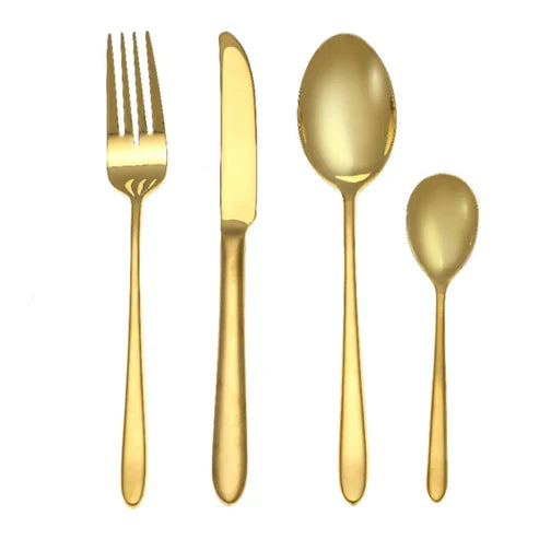 Arshia Gold Stainless Steel Cutlery Sets - 26 Pieces - TM1401G