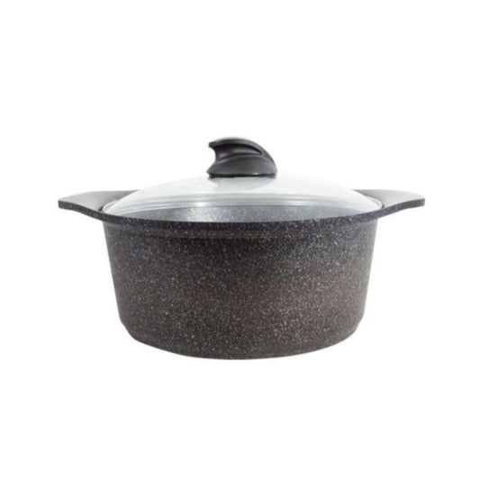 Arshia Nonstick Granite Casserole 28CM With Glass Lid