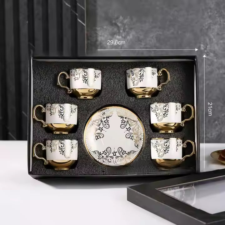 Classic Tea & Coffee Cup with Saucer Set – 12 PCS