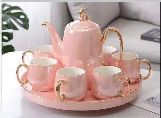 Coffee Set 9-Piece – Cups, Saucers & Serving Tray