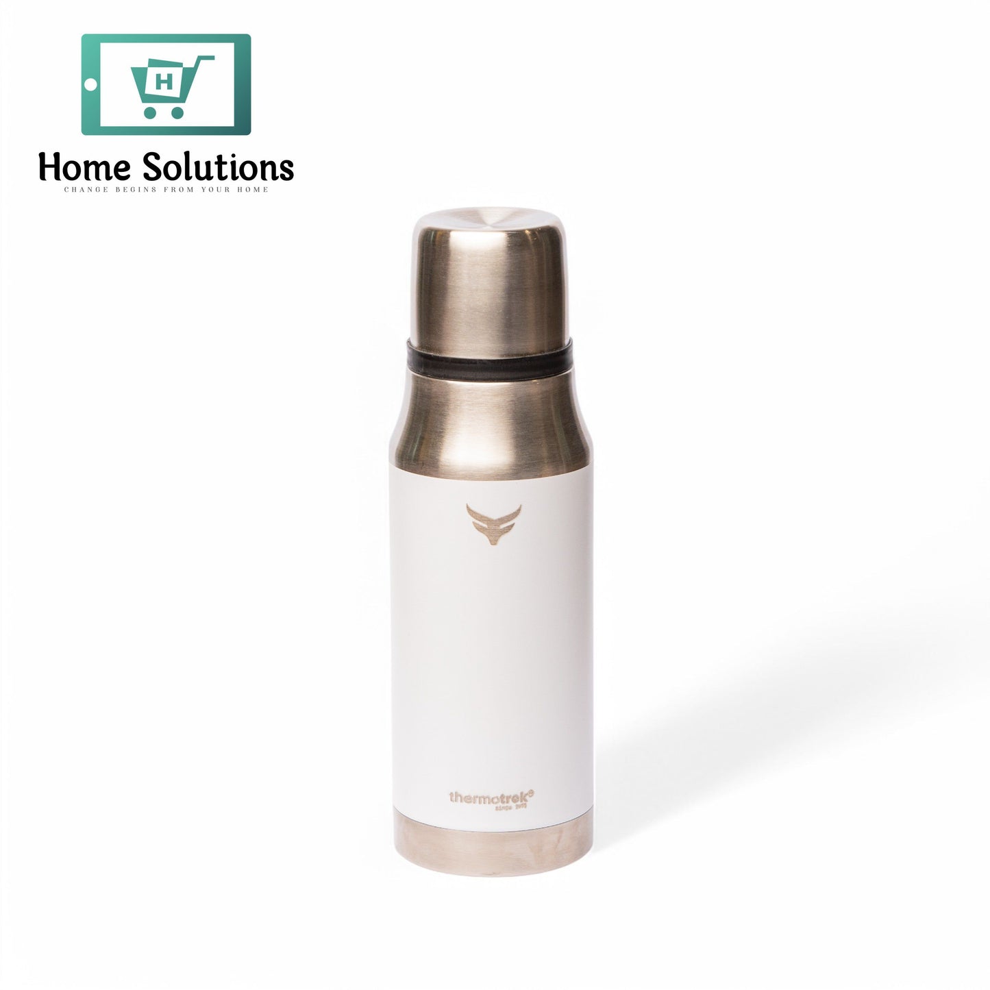 Stainless Steel Insulated Water Bottle with Screw-On Cap - 25.4 oz (750ml), White