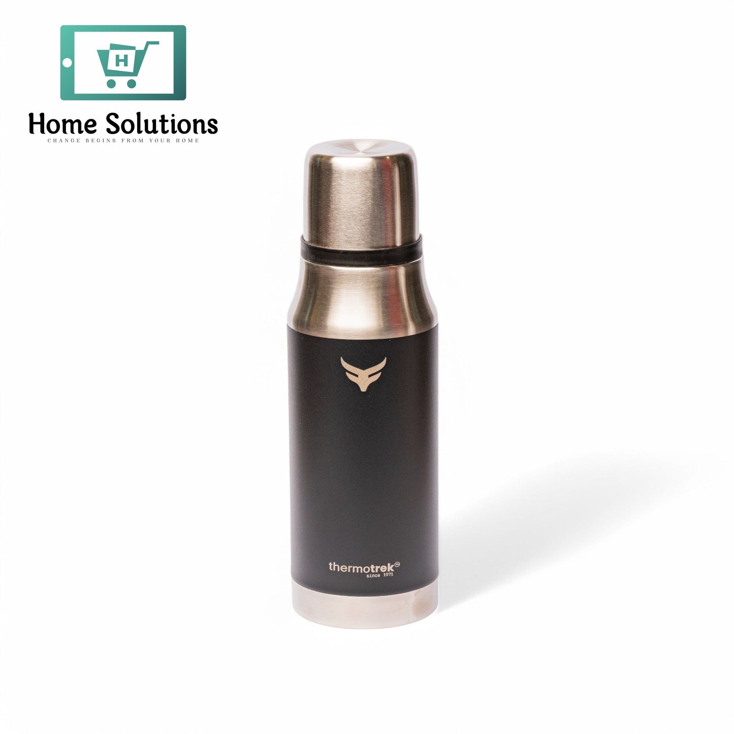 Stainless Steel Insulated Water Bottle with Screw-On Cap - 33.8 oz (1000ml), Black