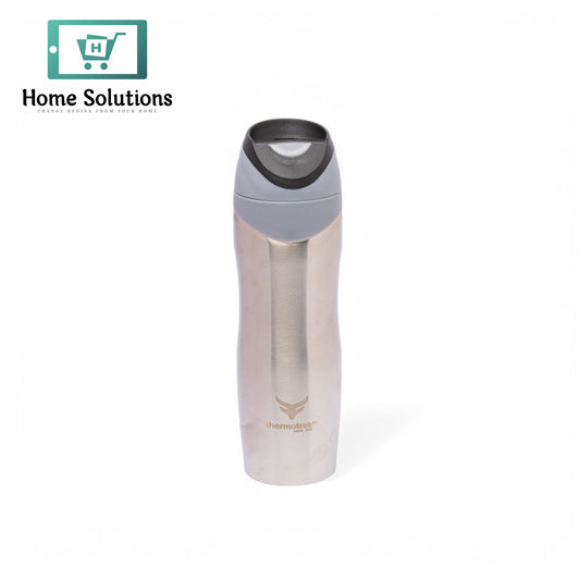Thermotrek Stainless Steel Insulated Water Bottle with Flip-Top Lid - 15.2 oz (450ml), Brushed Stainless Steel