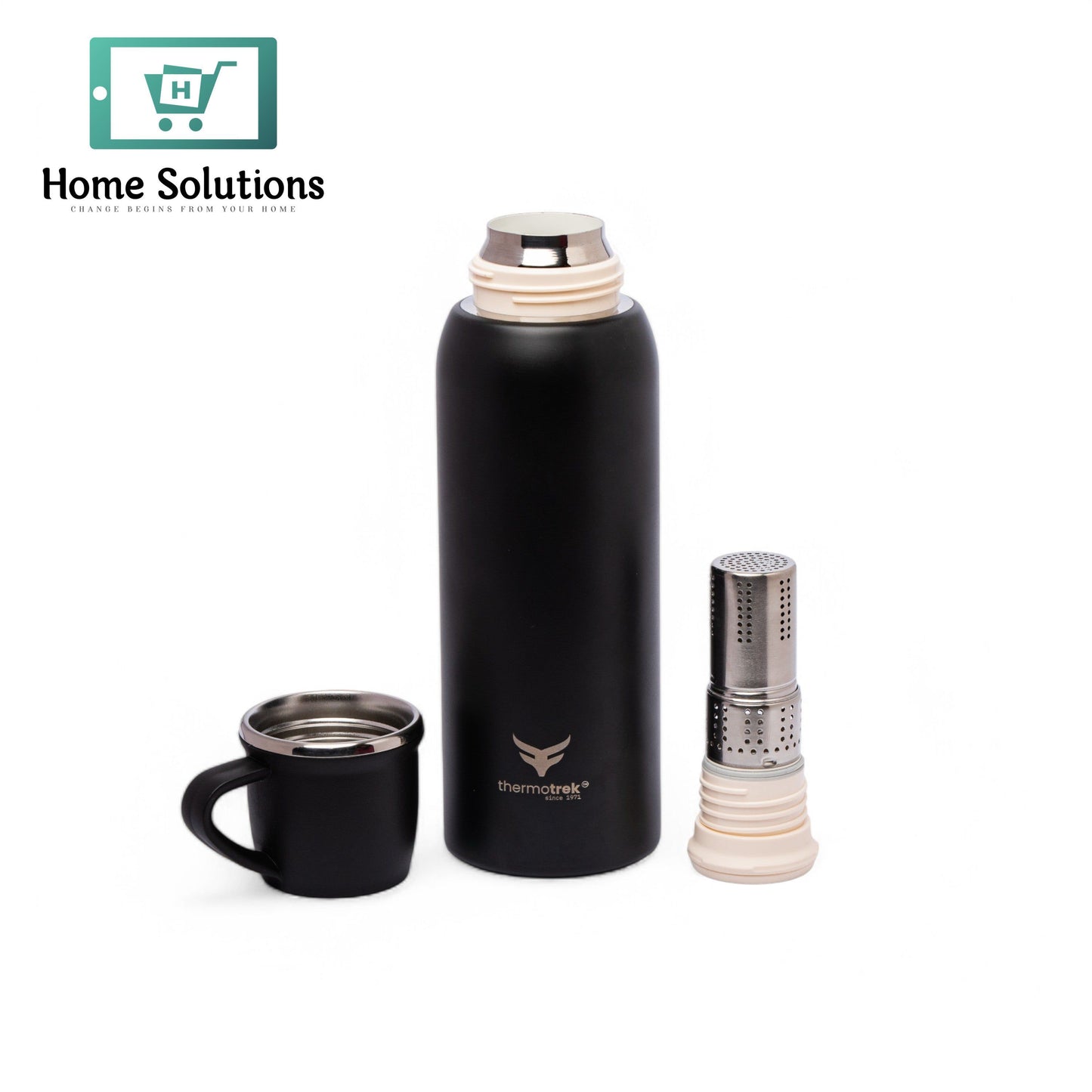 Stainless Steel Insulated Water Bottle with Screw-On Cap - 27 oz (800ml), Black