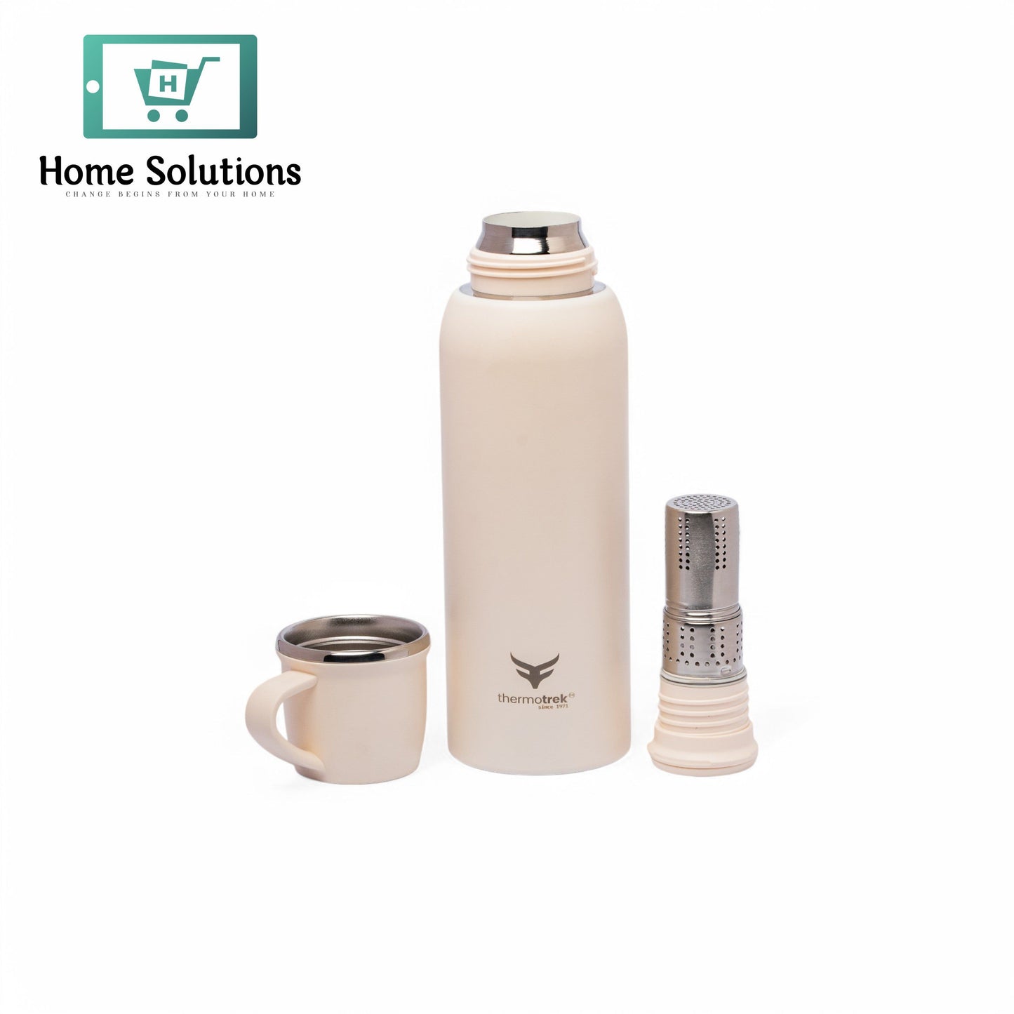 Stainless Steel Insulated Water Bottle with Screw-On Cap - 27 oz (800ml), White