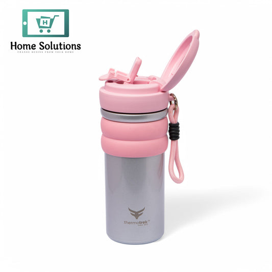 Stainless Steel Insulated Sippy Water Bottle with Screw-On Cap - 16.90 oz (500ml), Pink