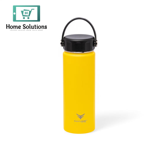 Stainless Steel Insulated Water Bottle with Screw-On Cap - 20 oz (590ml), Yellow