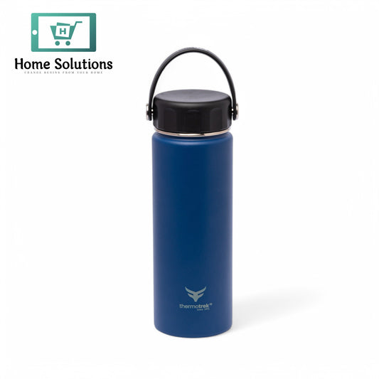 Stainless Steel Insulated Water Bottle with Screw-On Cap - 20 oz (590ml), Navy Blue