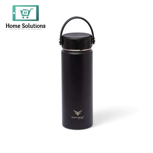 Stainless Steel Insulated Water Bottle with Screw-On Cap - 20 oz (590ml), Black